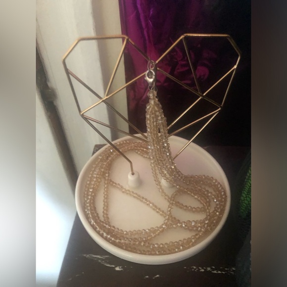 Heart shaped copper wire and ceramic jewlery holder or decoration. - Picture 6 of 6